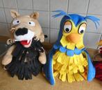 Fabeltjeskrant handpoppen knuffels pluche 4x uil wolf raaf, Verzamelen, Ophalen of Verzenden, Gebruikt, Tv, Actiefiguur of Pop
