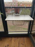 Wit inklapbaar hangtafeltje voo balkon, Ophalen, Rechthoekig, Kunststof