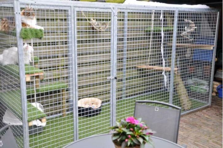 Kattenren  B=360 x D=180 x H= 180cm gegalvaniseerd, Dieren en Toebehoren, Katten-accessoires, Ophalen of Verzenden