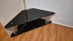 Zwarte hoek TV meubel van glas, Huis en Inrichting, Kasten | Televisiemeubels, Ophalen, Gebruikt, 50 tot 100 cm, Glas