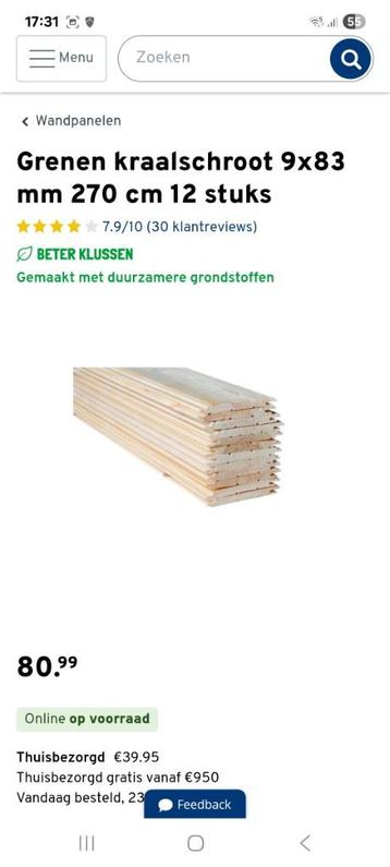 Grenen kraalschroten beschikbaar voor biedingen