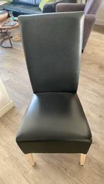 Zwarte stoelen 6 stuks leer., Huis en Inrichting, Stoelen, Ophalen, Gebruikt, Zwart, Leer