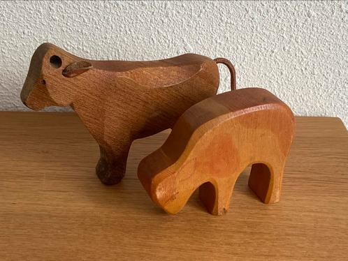 vintage houten dieren koe / rund, Kinderen en Baby's, Speelgoed | Houten speelgoed, Gebruikt, Overige typen, Ophalen of Verzenden