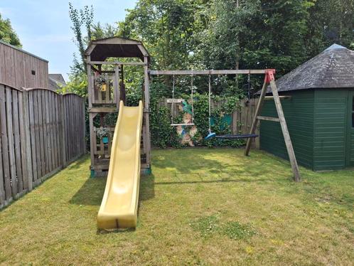 Speelhuisje met glijbaan, Kinderen en Baby's, Speelgoed | Buiten | Speeltoestellen, Gebruikt, Glijbaan, Ophalen
