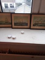 3 antieke boot schilderij, Antiek en Kunst, Kunst | Tekeningen en Foto's, Ophalen of Verzenden