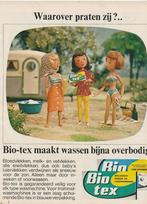 retro reclame 1968 Biotex wasmiddel poppetjes bij caravan, Verzamelen, Retro, Verzenden, Overige typen