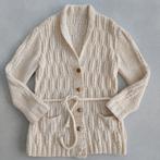 Prachtig handgebreid 100% wollen vest jas iers aran patroon, Maat 38/40 (M), Overige kleuren, Zo goed als nieuw, Iers aran handgebreid