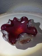Murano Schaaltje Robijnrood Zilver Overlay 1950-1960, Antiek en Kunst, Ophalen of Verzenden