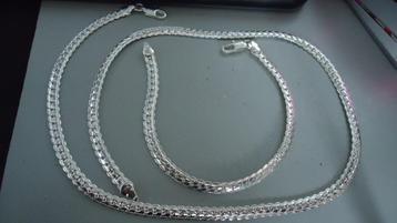 zilver 925 verguld ketting met bijpassende armband  beschikbaar voor biedingen