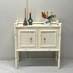 Vintage faux bamboo dressoirtje kast wandkast white Boho, Ophalen, Gebruikt, Onbekend, Onbekend