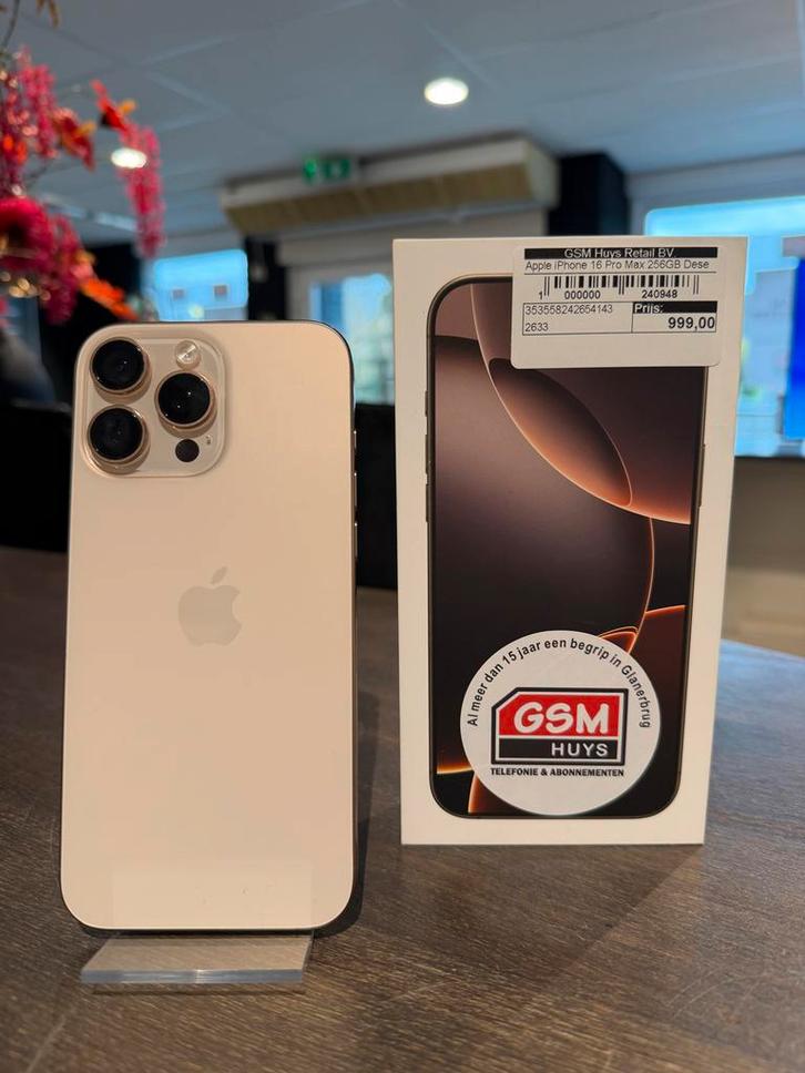 GSM Huys - Apple iPhone 16 Pro Max 256GB Desert Titanium, Telecommunicatie, Mobiele telefoons | Apple iPhone, Nieuw, 256 GB, Zonder abonnement