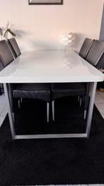 Eettafel + 4 eettstoelen + salontafel, Huis en Inrichting, Tafels | Eettafels, Ophalen, Zo goed als nieuw, Rechthoekig, 50 tot 100 cm