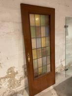 Glas in lood houten binnendeur, Doe-het-zelf en Verbouw, Ophalen, 80 tot 100 cm, Binnendeur, Minder dan 200 cm
