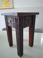 vintage bijzettafel bloementafel Japans houtsnijwerk bloemen, Antiek en Kunst, Antiek | Meubels | Tafels, Ophalen of Verzenden