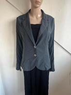 Helena Hart travelstof blazer maat 40 grijs zwart wit bies, Maat 38/40 (M), Zo goed als nieuw, Jasje, Grijs