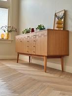 Vintage dressoir ingelegd hout sideboard 50/60/70, Ophalen, Gebruikt, Teakhout, 200 cm of meer