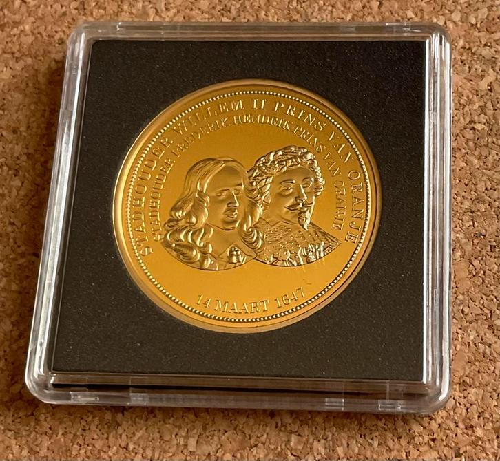 Penning Stadhouder Willem II en Stadhouder Frederik Hendrik, Postzegels en Munten, Penningen en Medailles, Overige materialen