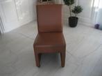 4 eetkamerstoelen met wielen, Huis en Inrichting, Ophalen, Overige materialen, Gebruikt, Bruin