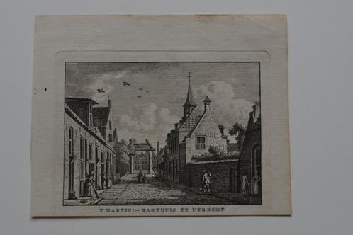 Utrecht T`Martini-Gasthuis Mooie Kopergravure 1786-1992 GZ1, Antiek en Kunst, Kunst | Etsen en Gravures, Verzenden