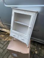 Witte Vitrinekast Landelijke Stijl, Huis en Inrichting, Minder dan 50 cm, Gebruikt, Ophalen of Verzenden, Minder dan 25 cm