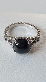 Pandora bolletjes ring met mooie grote zwarte steen maat 50, Sieraden, Tassen en Uiterlijk, Ringen, Zwart, Ophalen of Verzenden