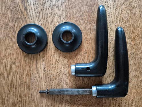Zwart bakeliet deurklinken set, Doe-het-zelf en Verbouw, Hang- en Sluitwerk, Gebruikt, Klink of Kruk, Overige materialen, Ophalen of Verzenden