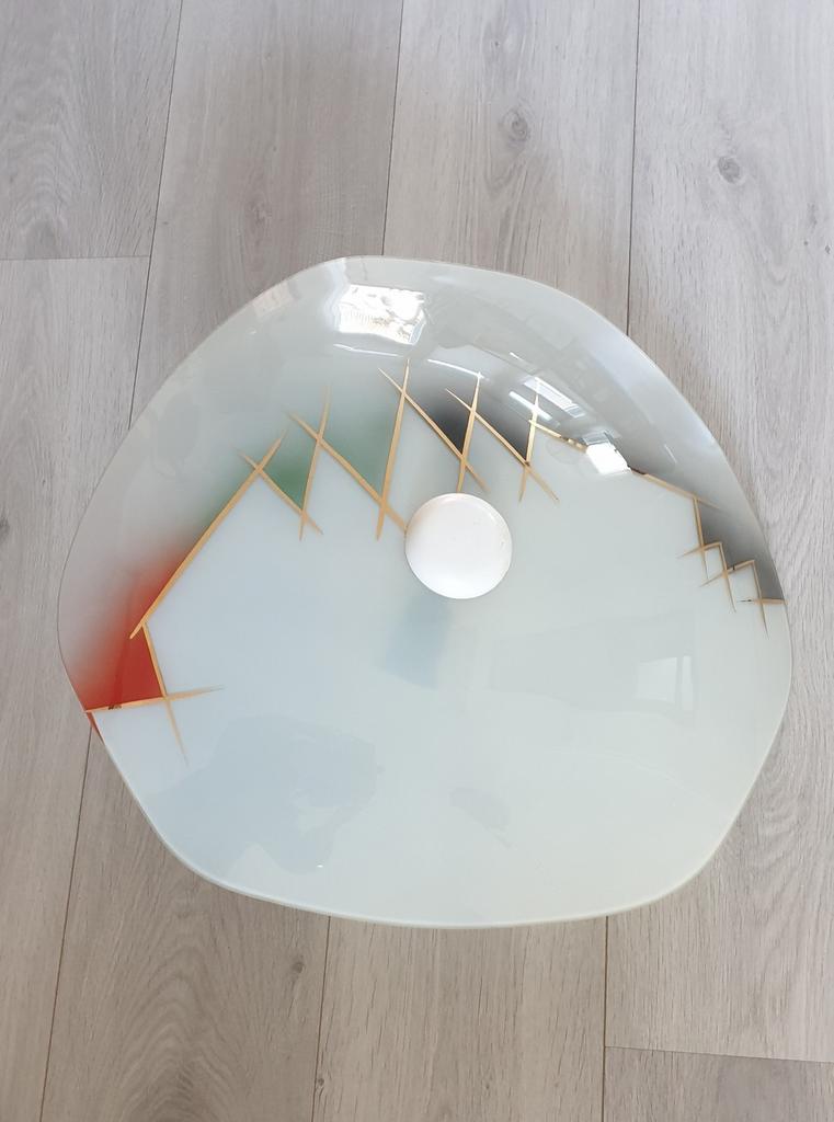 Vintage Plafonniere jaren '50/'60 - Melkglas, Ophalen, Gebruikt, Glas, Vintage