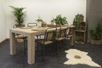 Mooie tafel van gebruikte steigerplanken