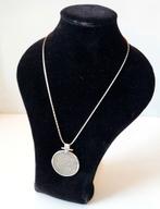 925 Zilveren Pendant Hanger Festos Phaistos Schijf + Ketting, Verzenden, Gebruikt, Zilver, Met hanger