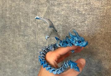 3D geprinte draak blauw beschikbaar voor biedingen