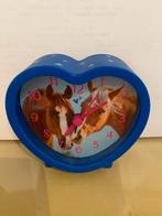 Leuke paardenwekker, blauw met lichtblauw hartjes, Ophalen of Verzenden, Zo goed als nieuw, Klok