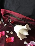Metalen wandlamp met glazen kap in tulp vorm, Ophalen of Verzenden