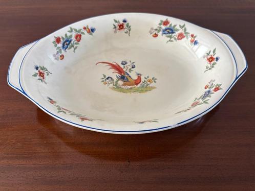 Art Deco serveerschaal Bird of paradise Newhall Hanley., Antiek en Kunst, Antiek | Servies los, Ophalen of Verzenden