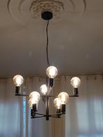 Modern chandelier/kroonluchter in black with 8 lights, Ophalen of Verzenden, Zo goed als nieuw, Metaal, 75 cm of meer