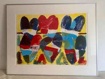 Zeefdruk Tulpen van Jan Cremer 1998, 76/55 met lijst 96/76 beschikbaar voor biedingen