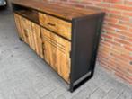 dressoir MASSIEF Mangohout 180 cm breed  ACTIE PRIJS, Ophalen of Verzenden, Nieuw, Dressoir massief Mangohout  metaal 180 cm breed voorraad