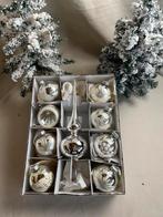 Oude zilveren kerstballen en piek, Diversen, Kerst, Ophalen of Verzenden, Gebruikt