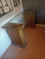 Glazen Bureau met Houten Poten, Ophalen, Gebruikt, Bureau