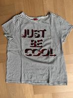 T-shirt zwart/wit met omkeerprint s.Oliver maat 152, Gebruikt, Meisje, Ophalen of Verzenden, Shirt of Longsleeve