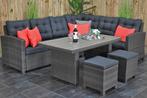 Las Palmas Loungeset Hoekbank Hoge Tafel Polywood met Krukje, Zo goed als nieuw, Loungeset, Wicker, 7 zitplaatsen