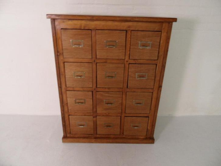 vintage archiefkast  ladekast apothekerskast, Huis en Inrichting, Kasten | Roldeurkasten en Archiefkasten, Gebruikt, Minder dan 100 cm