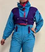 Vintage skipak - lichtblauw, paars, rood met print maat S, Ophalen of Verzenden, Vintage, Maat 36 (S), Gedragen