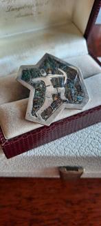 Vintage broche,abalone Mexico,sterrenbeeld Boogschutter., Sieraden, Tassen en Uiterlijk, Antieke sieraden, Ophalen of Verzenden