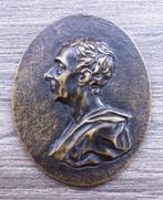 19 de eeuw Brons Plaquette Legpenning Romein Keizer Filosoof