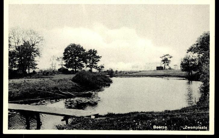 Beerze (Ov.), Natuur Zwemplaats, gelopen 1937, Verzamelen, Ansichtkaarten | Nederland, Gelopen, Overijssel, 1920 tot 1940, Verzenden
