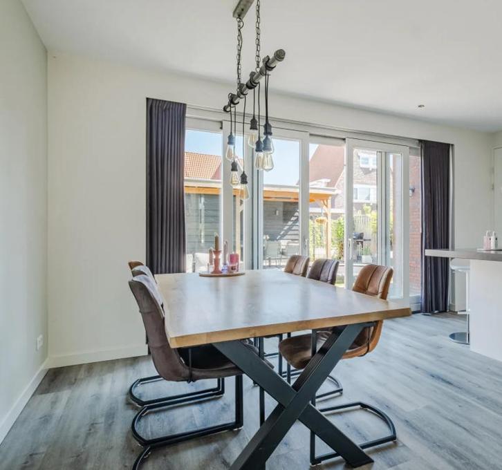 Mooie eettafel met 6 stoelen, Huis en Inrichting, Tafels | Eettafels, Zo goed als nieuw, 50 tot 100 cm, 200 cm of meer, Rechthoekig