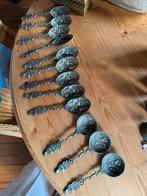 Tinnen Lepel Set Bewerkt - Vintage, Ophalen of Verzenden