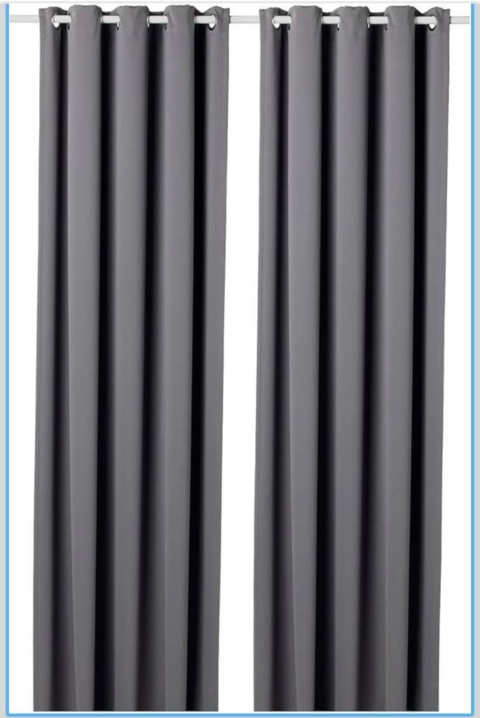 IKEA Hilleborg Gordijnen - Grijs - 4 stuks, Huis en Inrichting, Stoffering | Gordijnen en Lamellen, Nieuw, 200 cm of meer, 100 tot 150 cm