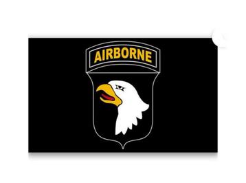 Vlag Airborne 101e zwart, mancave, biker, rocker, man,vrouw beschikbaar voor biedingen