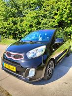 Kia Picanto Zwart (1.0 Cvvt) 3-DRS 2014 Airco en Sportvelgen, Auto's, Kia, Voorwielaandrijving, Euro 5, 400 kg, Leder en Stof
